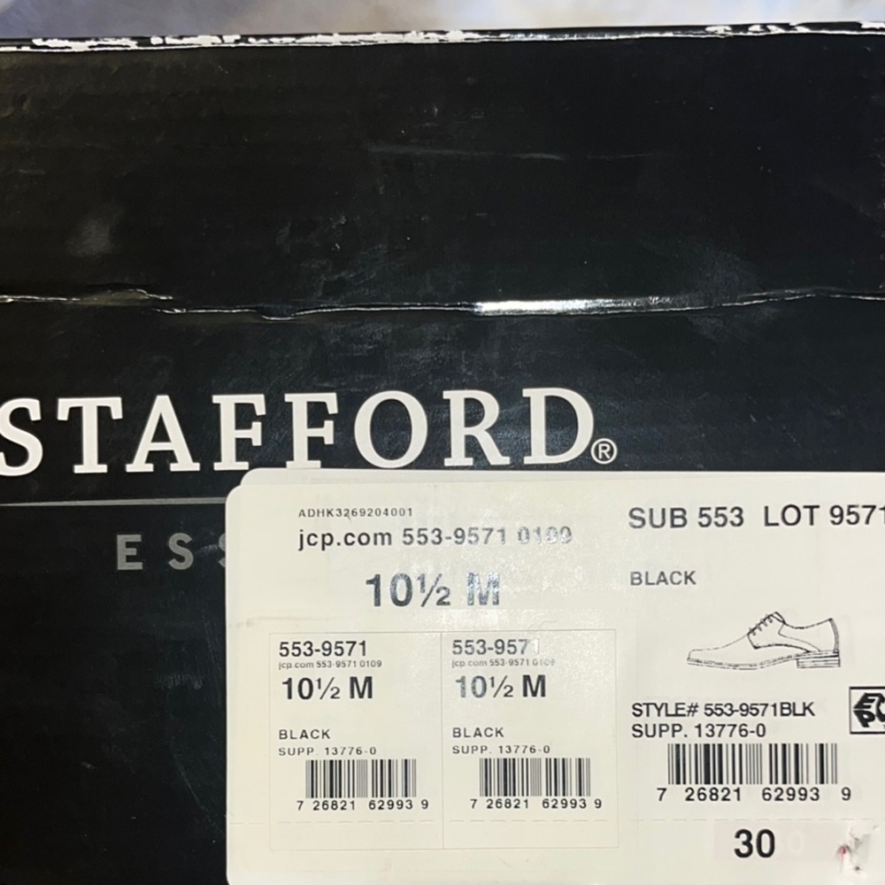 Stafford Men's Black Shoes - Picture 4 of 6